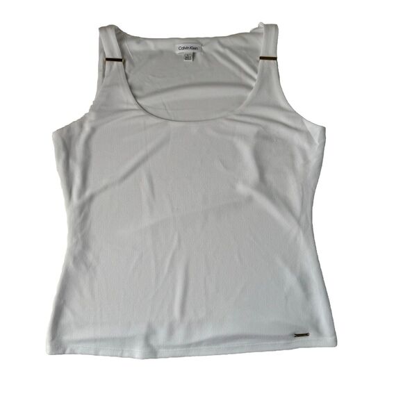 Calvin Klein Scoop Neck Tank Embellished Top Large - Picture 1 of 14